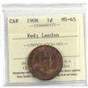 Image 1 : 1-cent 1908 Landon ICCS Certified MS-65 RED! Crisp details with vibrant orange tones.