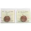 Image 1 : 1-cent 1911 & 1912 both ICCS Certified MS-64 RED! (2pcs)