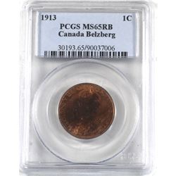 1-cent 1913 Belzberg PCGS Certified MS-65 Red Brown.