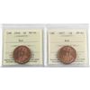 Image 1 : 1-cent 1916 & 1917 both ICCS Certified MS-64 RED. Both coins full red with great eye appeal.