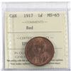 Image 1 : 1-cent 1917 ICCS Certified MS-65 RED