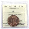 Image 1 : 1-cent 1918 ICCS Certified MS-64 RED