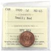 Image 1 : 1-cent 1920 Small ICCS Certified MS-65 RED! A Full red coin with exceptional eye appeal worth a prem