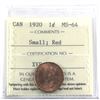 Image 1 : 1-cent 1920 small ICCS Certified MS-64 RED. Near full red with great eye appeal.