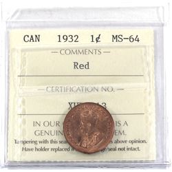 1-cent 1932 ICCS Certified MS-64