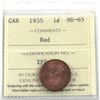 Image 1 : 1-cent 1935 ICCS Certified MS-65 RED!