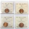 Image 1 : 1-cent 1937, 1938, 1939 & 1940 ICCS Certified MS-65. 4pcs