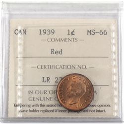1-cent 1939 ICCS Certified MS-66