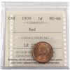 Image 1 : 1-cent 1939 ICCS Certified MS-66