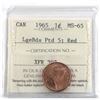 Image 1 : 1-cent 1965 LgeBds Ptd 5 ICCS Certified MS-65 RED! (Variety 4)
