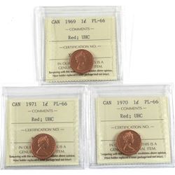 1-cent 1969, 1970, & 1971 all ICCS Certified PL-66 ULTRA HEAVY CAMEO!