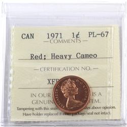 1-cent 1971 ICCS Certified PL-67 Red; Heavy Cameo