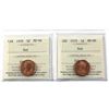 Image 1 : 1-cent 1978 & 1979 ICCS Certified MS-66 Red (2pcs)
