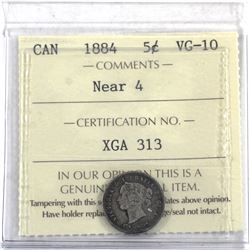 5-cent 1884 Near 4 ICCS Certified VG-10.