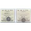 Image 1 : 5-cent 1892 Obverse 2 & 1894 ICCS Certified VF-30. 2pcs.