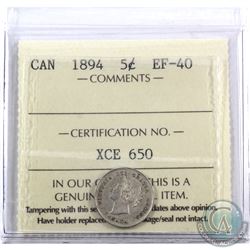 5-cent 1894 ICCS Certified EF-40
