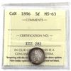 Image 1 : 5-cent 1896 ICCS Certified MS-63.