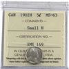 Image 1 : 5-cent 1902H Small H ICCS Certified MS-63.
