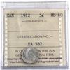 Image 1 : 5-cent 1912 ICCS Certified MS-60.