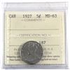 Image 1 : 5-cent 1927 ICCS Certified MS-63.