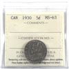 Image 1 : 5-cent 1930 ICCS Certified MS-63.