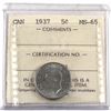 Image 1 : 5-cent 1937 ICCS Certified MS-65.