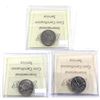 Image 2 : 5-cent 1937, 1942 Nickel, 1951 Double HP Commemorative ICCS Certified MS-64. 3pcs.