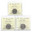 Image 1 : 5-cent 1970, 1971, 1972 ICCS Certified PL-66 Heavy Cameo. 3pcs.