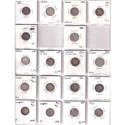 Estate Lot of 28x Silver Victorian 10-cent from 1858-1901. All different dates! Includes 1884!