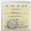 Image 1 : 10-cent 1870 Narrow 0 ICCS Certified MS-62.