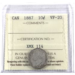 10-cent 1887 ICCS Certified VF-20