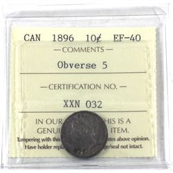 10-cent 1896 Obverse 5 ICCS Certified EF-40