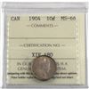 Image 1 : 10-cent 1904 ICCS Certified MS-66! A nice high grade example, worth a premium bid.