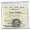 Image 1 : 10-cent 1913 Broad Leaves ICCS Certified VG-8