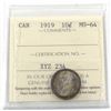 Image 1 : 10-cent 1919 ICCS Certified MS-64. Amazing toning! Very stunning rainbow toning with underlying lust