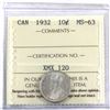 Image 1 : 10-cent 1932 ICCS Certified MS-63.