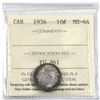 Image 1 : 10-cent 1936 ICCS Certified MS-64