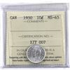 Image 1 : 10-cent 1950 ICCS Certified MS-65.