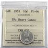 Image 1 : 10-cent 1953 Shoulder Fold ICCS Certified PL-66 Heavy Cameo.
