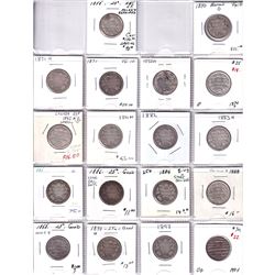 Estate lot of 18x Different Victorian 25-cent from 1858-1894!