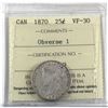 Image 1 : 25-cent 1870 Obverse 1 ICCS Certified VF-30.