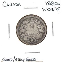 25-cent 1880-H Wide '0' in about G-4+ condition *Key Date*
