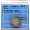 Image 1 : 25-cent 1880-H Narrow 0 Over Wide 0, Repunched R in GRATIA CCCS Certified VG-8.