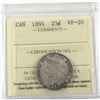 Image 1 : 25-cent 1891 ICCS Certified VF-20. *Key Date*
