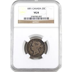 25-cent 1891 NGC Certified VG-8.