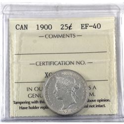25-cent 1900 ICCS Certified EF-40.