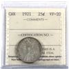 Image 1 : 25-cent 1921 ICCS Certified VF-20.