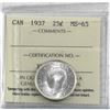 Image 1 : 25-cent 1937 ICCS Certified MS-65.