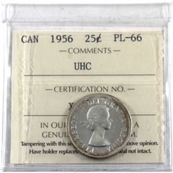 25-cent 1956 ICCS Certified PL-66 Ultra Heavy Cameo.