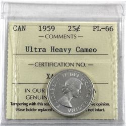 25-cent 1959 ICCS Certified PL-66 Ultra Heavy Cameo.